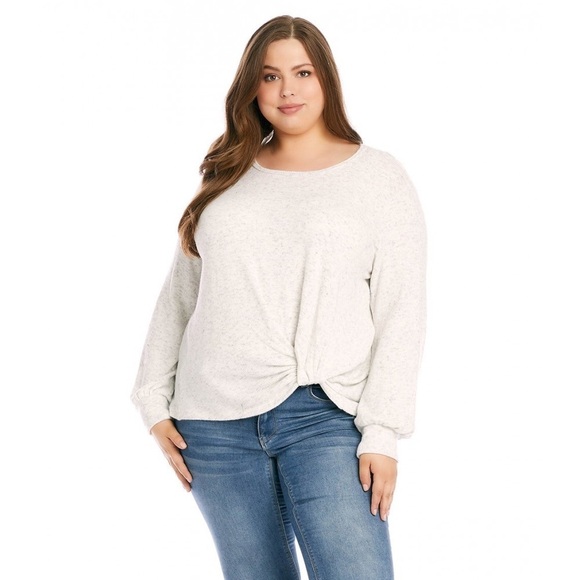 Karen Kane Side Pick Up Top in Heather - Picture 1 of 7